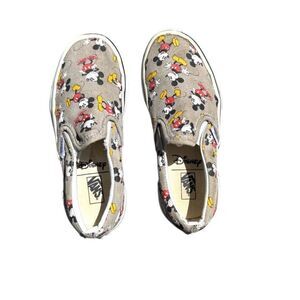 Vans Gray and Red Sneakers Casual Slip-On kids 13